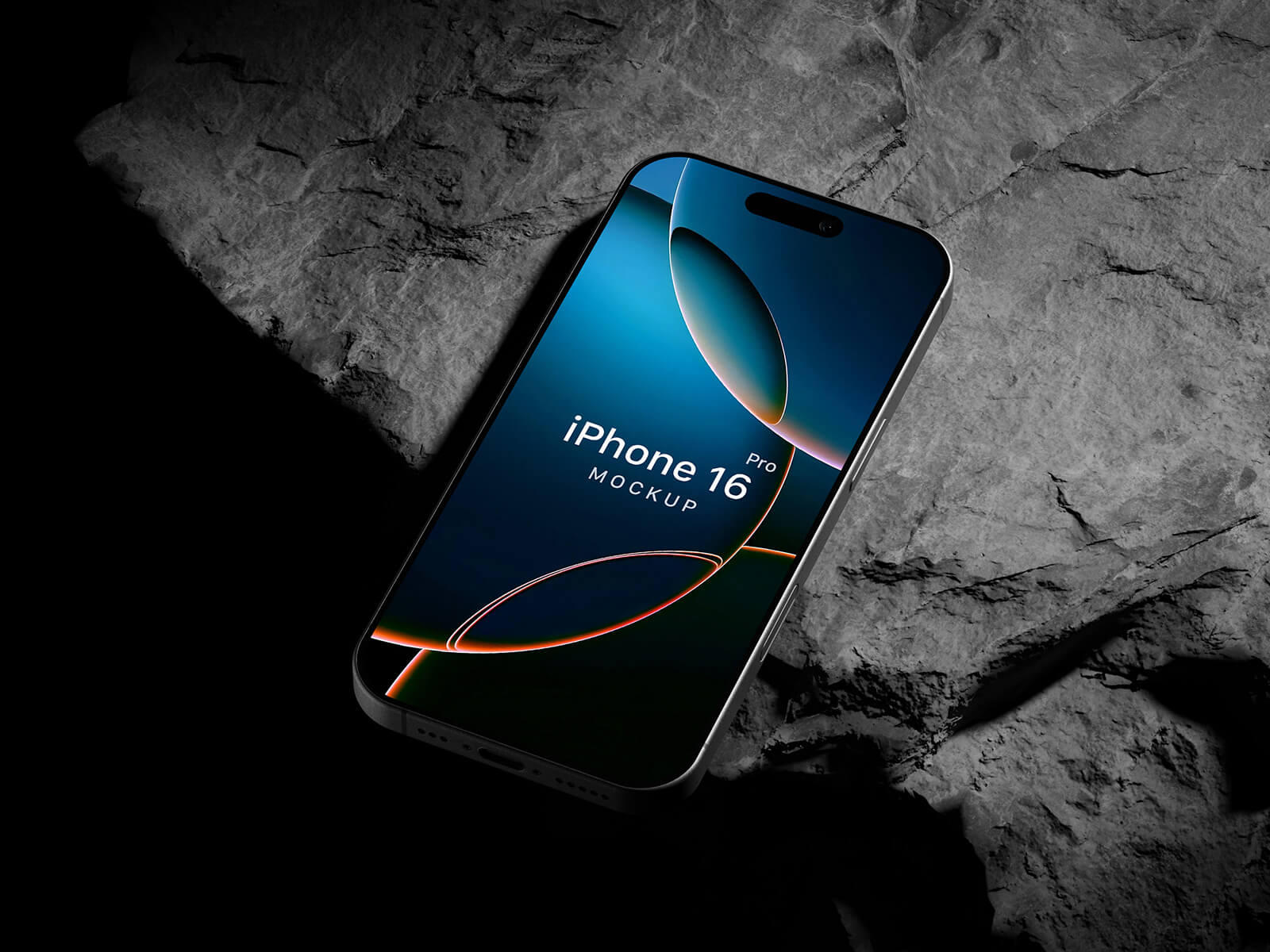 ロックブラックチタンiPhone 16 Proモックアップ