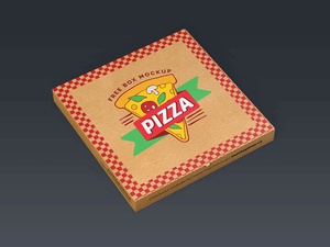 Abrir y cerrar Pizza Box Packaging Mockup Set