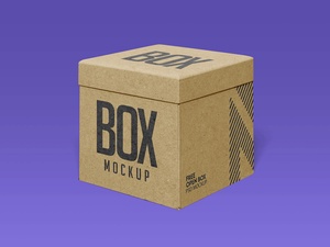 Kraft Open Gift Box Mockup Set