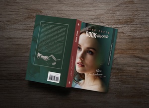 Opened Hardcover Fat Book Mockup