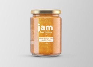 Orange Jam Jar Mockup