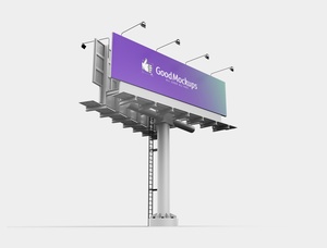 Outdoor Advertising 3D Billboard Mockup