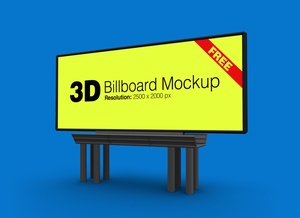 Publicidad al aire libre maqueta de carteles 3D