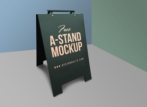 Outdoor Advertising Roadside Plastic A-Stand Mockup