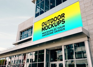 Outdoor Advertising Building Branding Billboard Mockup
