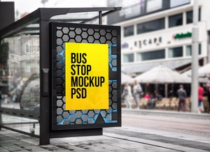 Outdoor Advertising Bus Stop Mockup