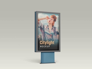 Publicité extérieure Citylight Mupi Poster Mockup