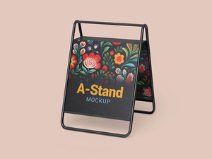 Pantalla publicitaria al aire libre Mockup de stand A-Frame