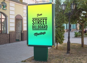 Наружный рекламный дисплей на улице Mockup Billboard