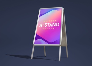 Outdoor Advertisement Foldable A-Stand Mockup