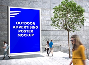 Outdoor Advertising Roadside Street Vertical Billboard Mockup