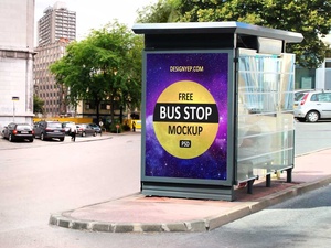 Maquetas de Billboard de la parada de autobús realistas gratis