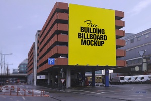 Day & Night Outdoor Building Billboard Mockup