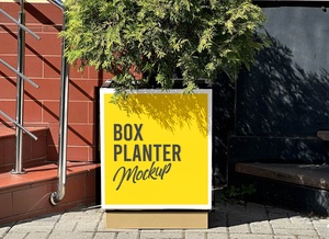 Maqueta de plantador de caja grande al aire libre