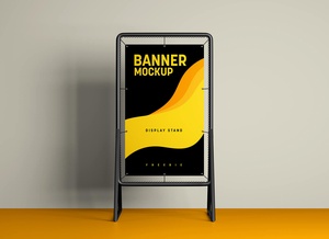 Mockup de soporte de póster / banner de banner