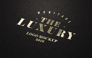 Foil Printed On Leather Logo Mockup