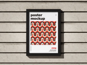 Outdoor Wall Poster With Frame Mockup Set