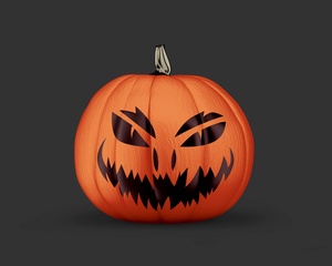 Painted Halloween 2020 Scary Pumpkin Mockup