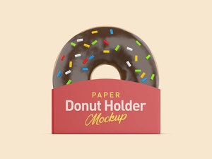 Paper Donut Holder Mockup
