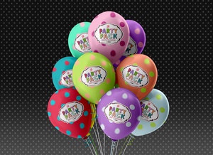 Maqueta de globos de fiesta