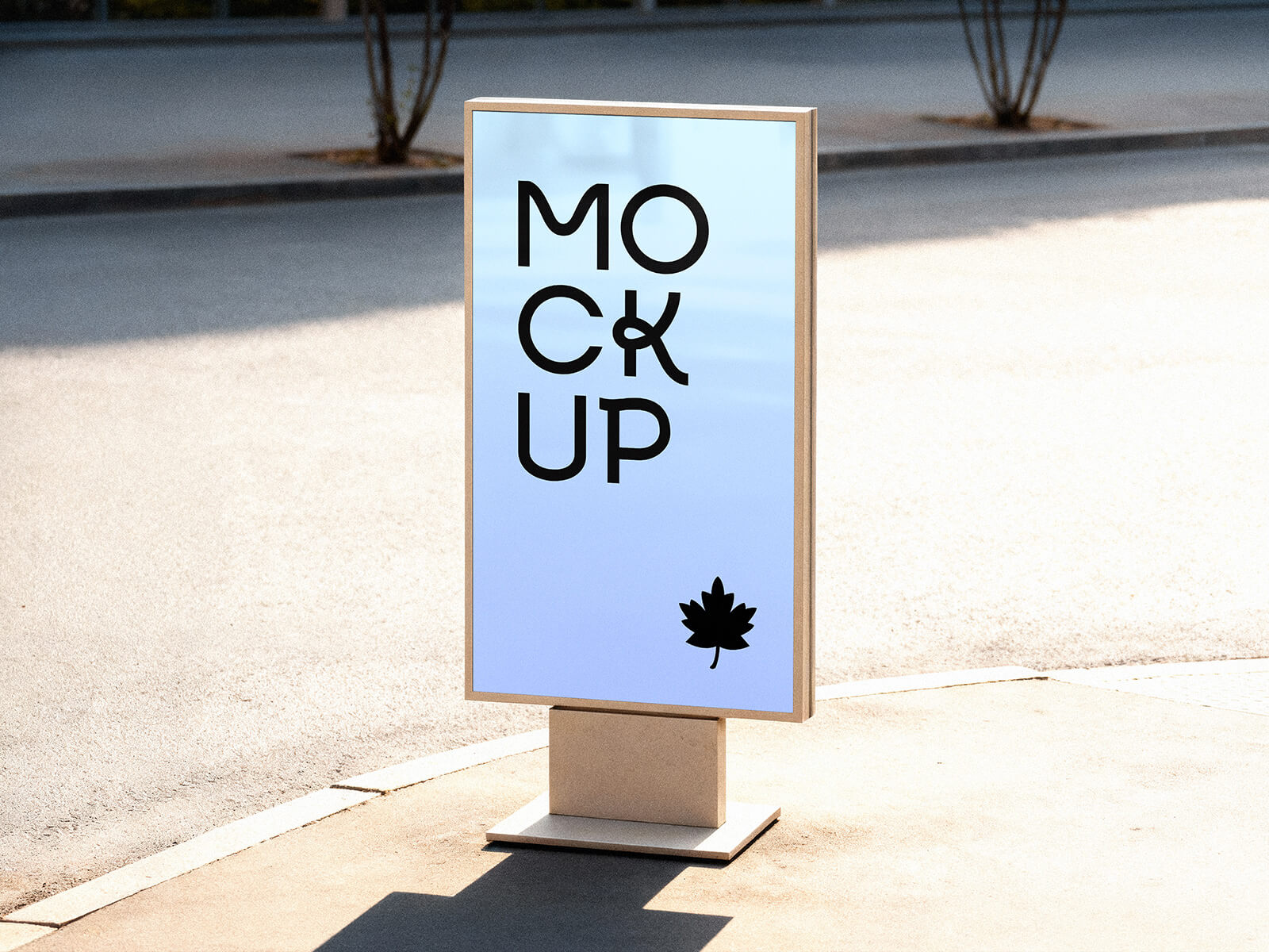 Pedestrian Standalone Display Sign Mockup