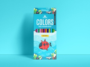 Pencil Colors Packaging Mockup