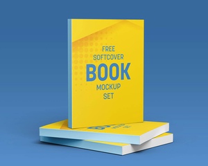 Perfect Bound Softcover Book Mockup Set