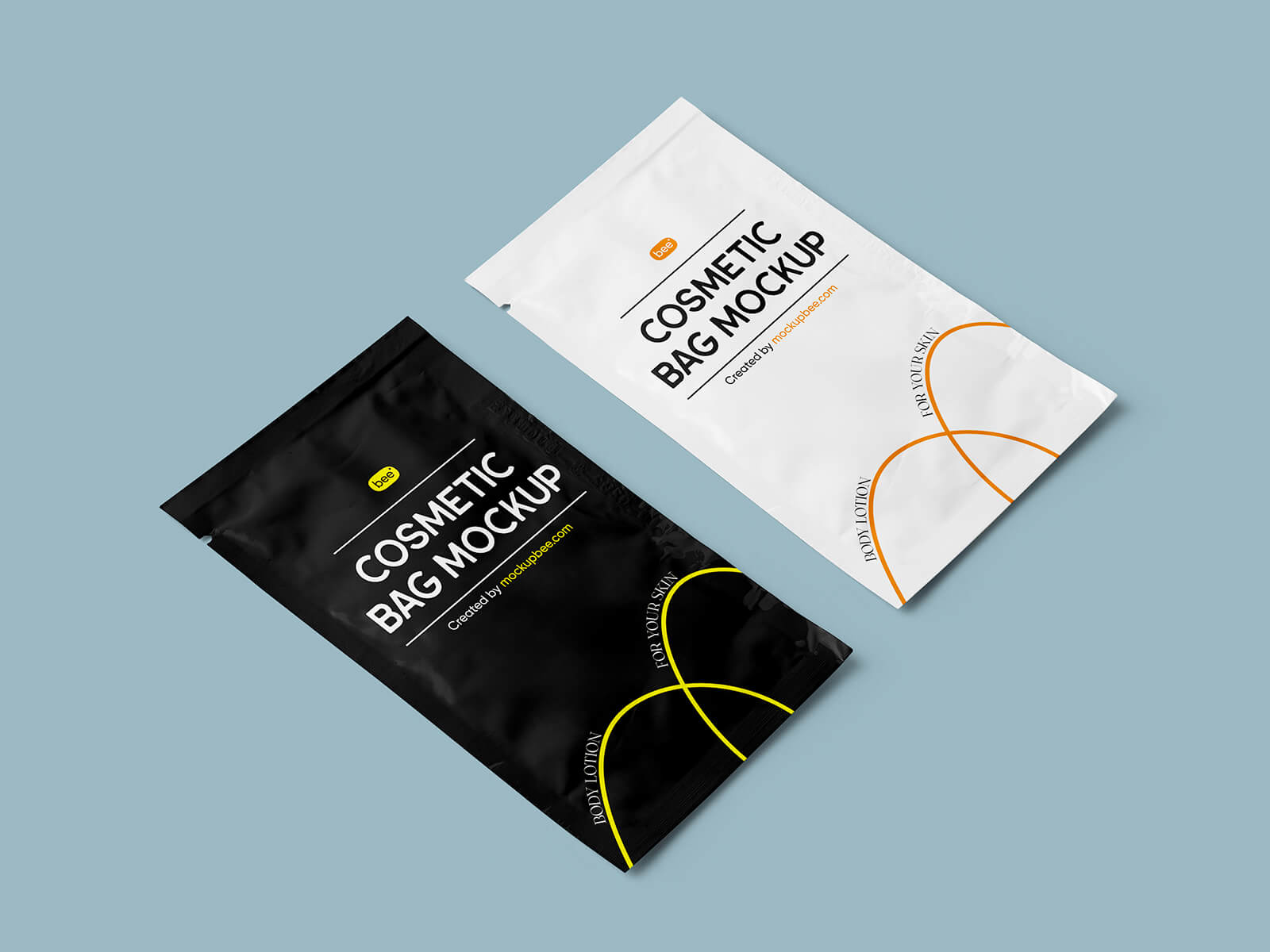 Perspective Cosmetic Paper Sachet Mockup
