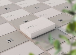 Perspective View Elegant Business Card Mockup
