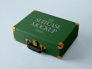 Perspective View Travelling Suitcase Mockup