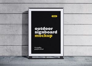 Photorealistic Outdoor Signboard Poster Mockup