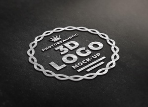 Photorealistic Steel 3D Logo Mockup