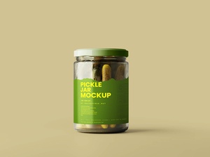 5 Free Pickled Cucumber Jar Mockup Files