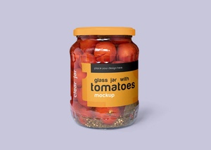 Pickle Tomato Glass Jar Mockup Set