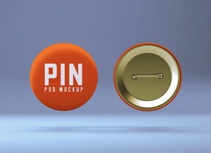Maqueta de botones de insignia de pin redonda