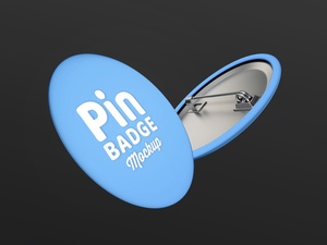 Pin-Back Button Badge Mockup Set