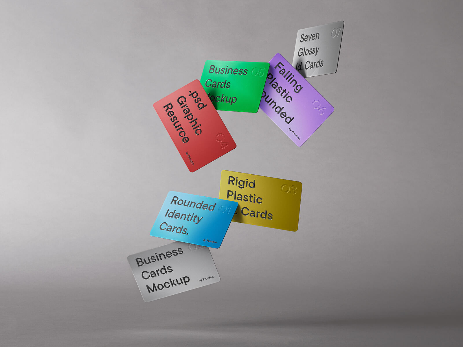 ID d'angle arrondi en plastique / cartes de crédit Mockup