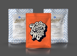 Plastic Stand-up Pouch Packaging Mockup