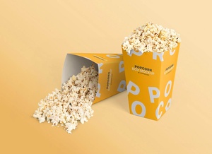 Popcorn Papierbehälter Box Mockup