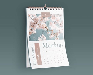 Portrait Wall Calendar 2022 Mockup Set