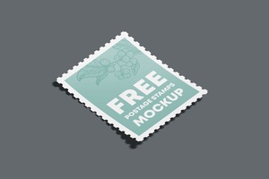 3 Free Postage Stamp Mockup Set