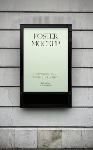 Poster on Building Wall Mockup