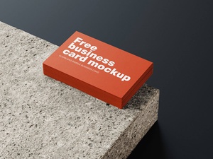 Premium Business Card On A Brick Mockup