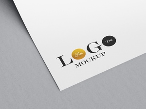 Премиум бумажный макет логотипа