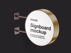 Premium Round Signboard Mockup