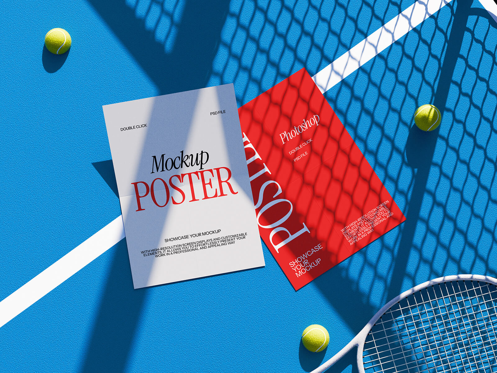 Premium Tennis Ground Poster / Flyer Mockup