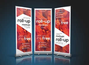 Premium Roll-up Banner Stand Mockup Files