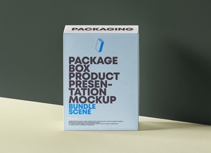 Maqueta de presentación del paquete de productos verticales