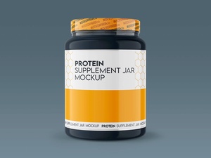 Proteinpulver Supplement Jar Mockup