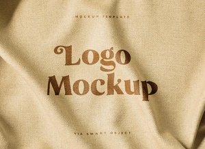 Realistic Fabric Print Logo Mockup